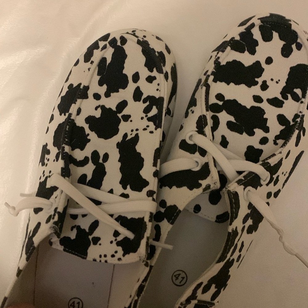 Cow print shoes